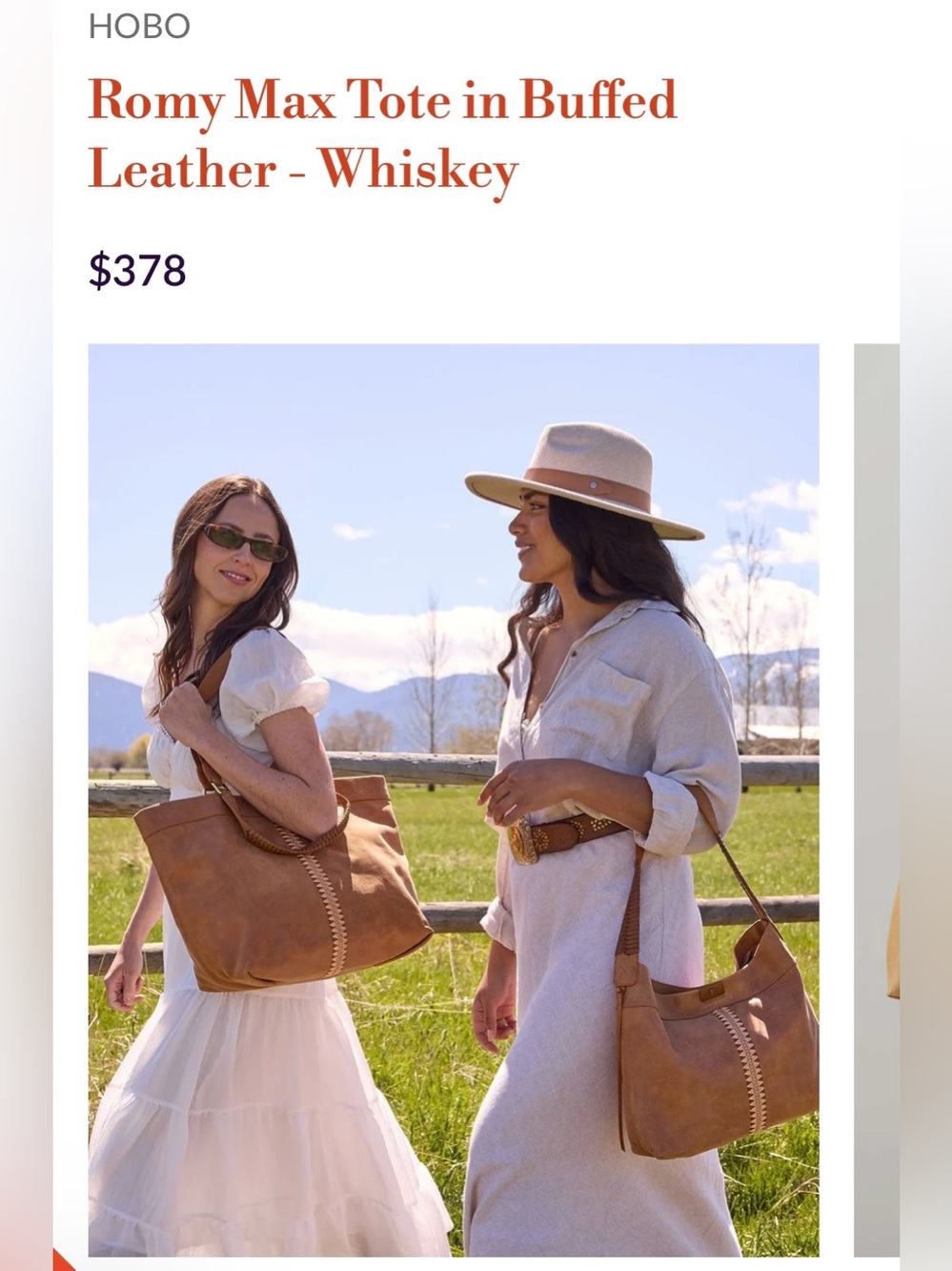 HOBO Romy Max Tote in Whiskey Brown Buffed Leather - Picture 3 of 8